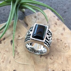 Handcrafted Silpada Sterling Silver Chalcedony Filigree Ring Sz 7, R1096